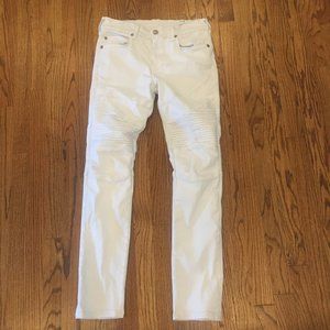 True Religion Rocco Relaxed Skinny White Jeans